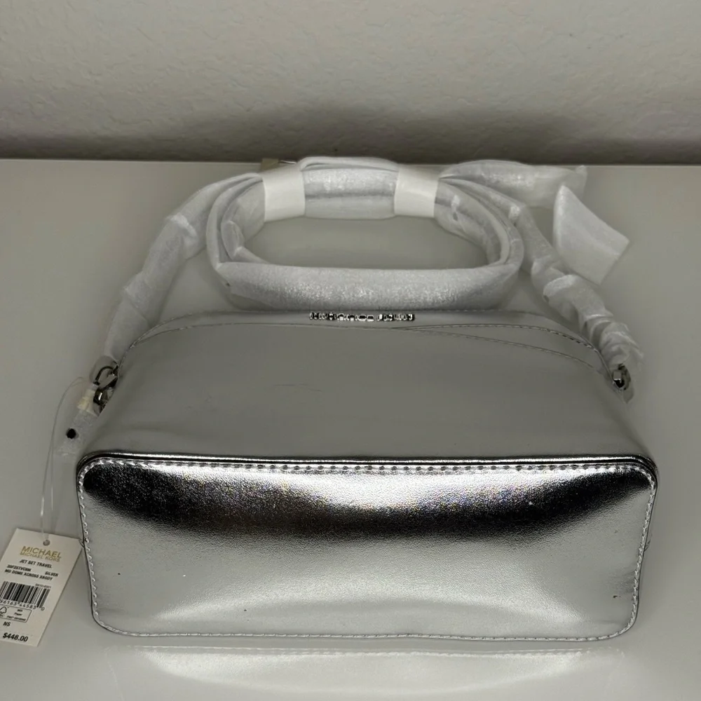 3 pcs MICHAEL KORS Jet Set Travel Dome Crossbody Bag, Coinpouch & Purse Hook! - Picture 6 of 15
